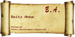 Beitz Anna névjegykártya