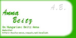 anna beitz business card